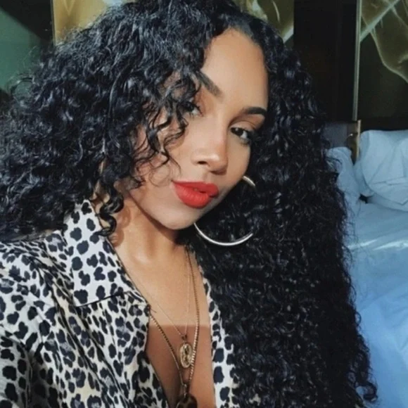 ?CAVINA 22” DARK BROWN KINKY CURLY LACE FRONT WIG Amazon.com : Kinky Curly Lace Front Human Hair Wig Dark  main image 4
